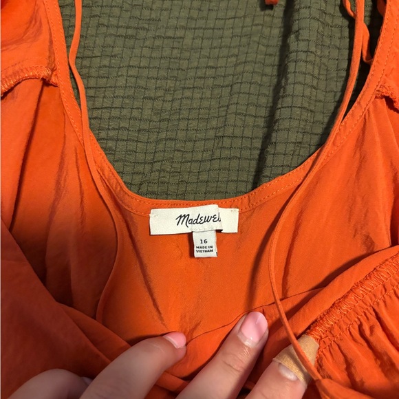 Madewell Bright Orange Slip Dress - Picture 2 of 3
